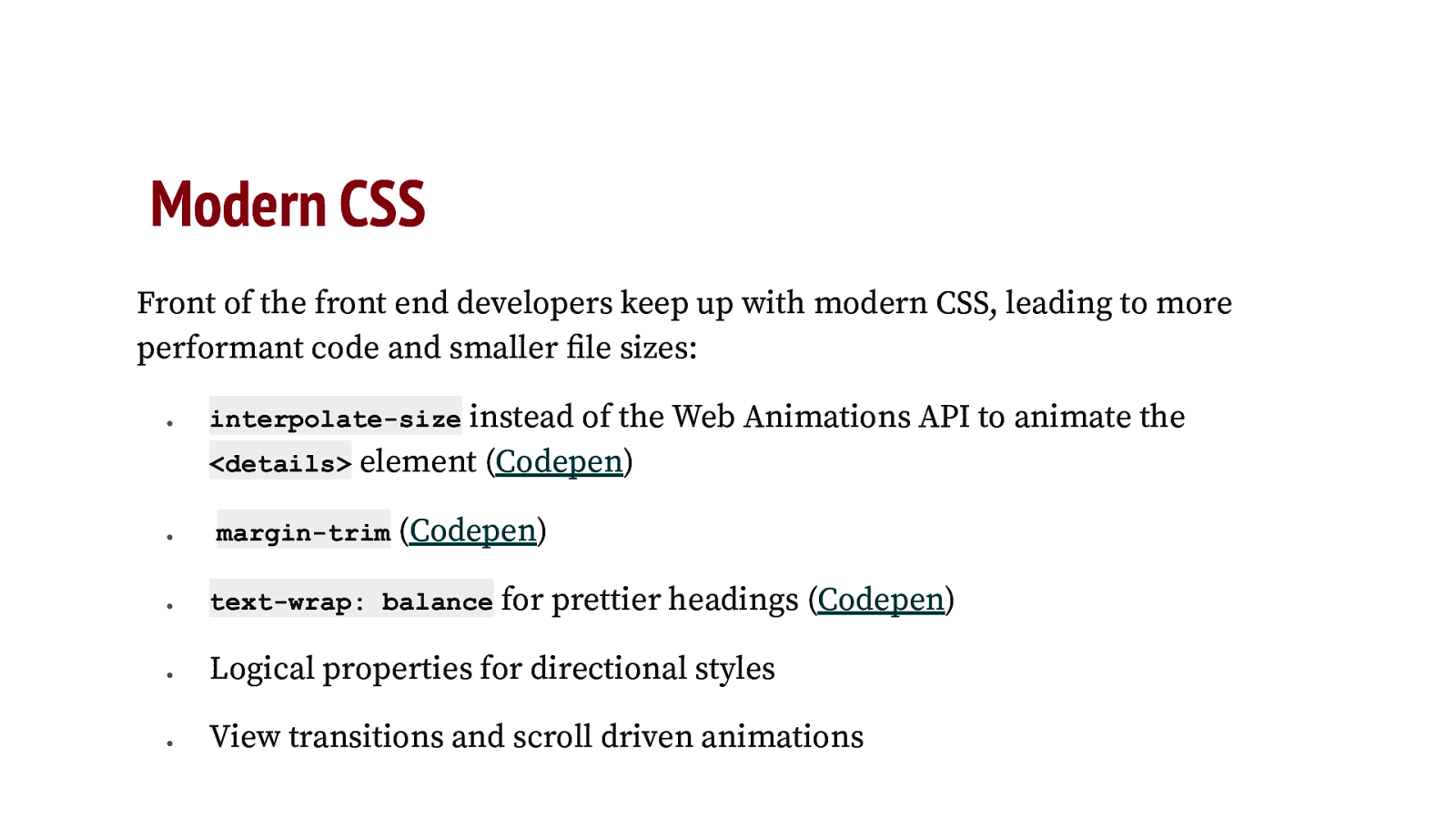 Modern CSS