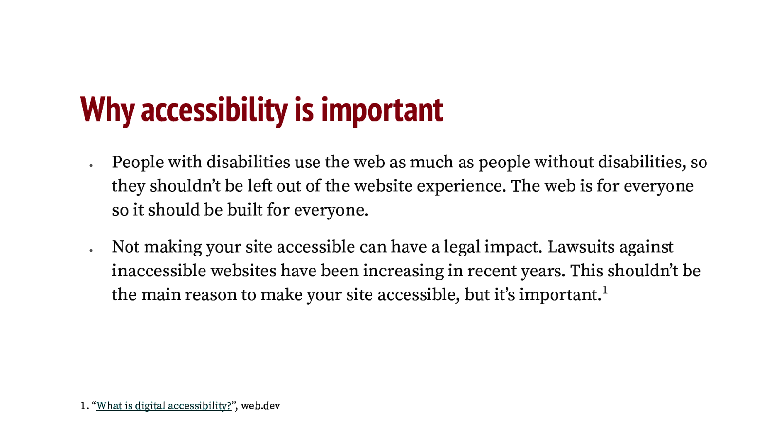 Why accessibility is important