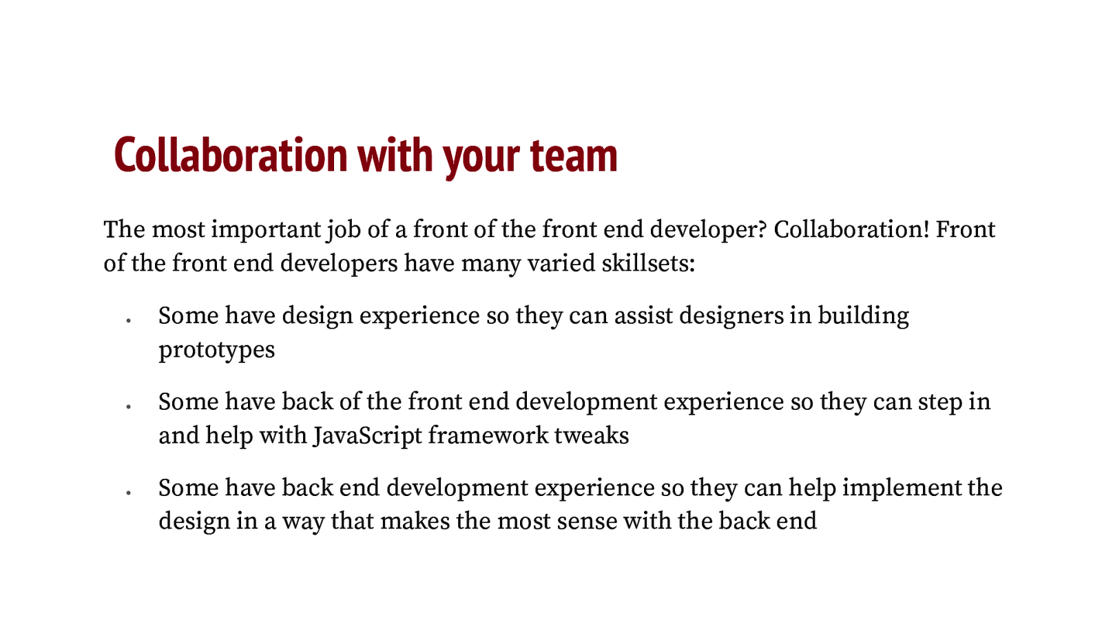 Collaboration with your team