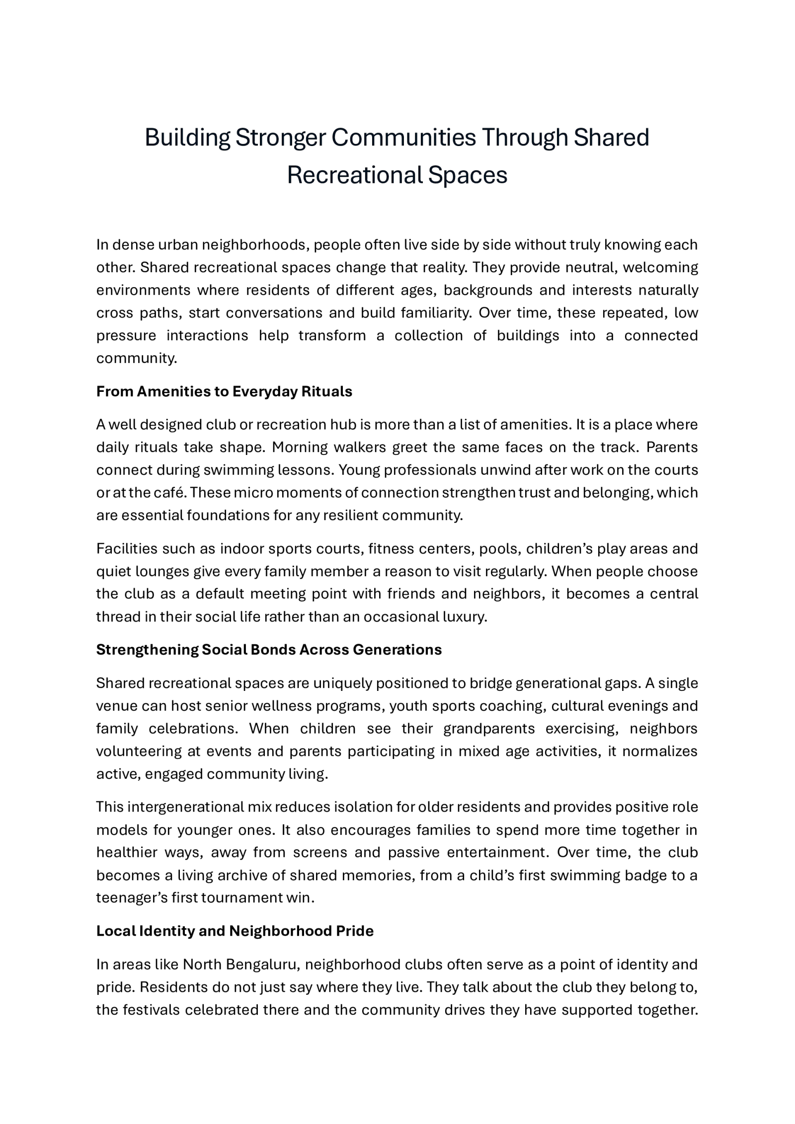 The Galaxy Club in Malleswaram, North Bengaluru | Brigade Group