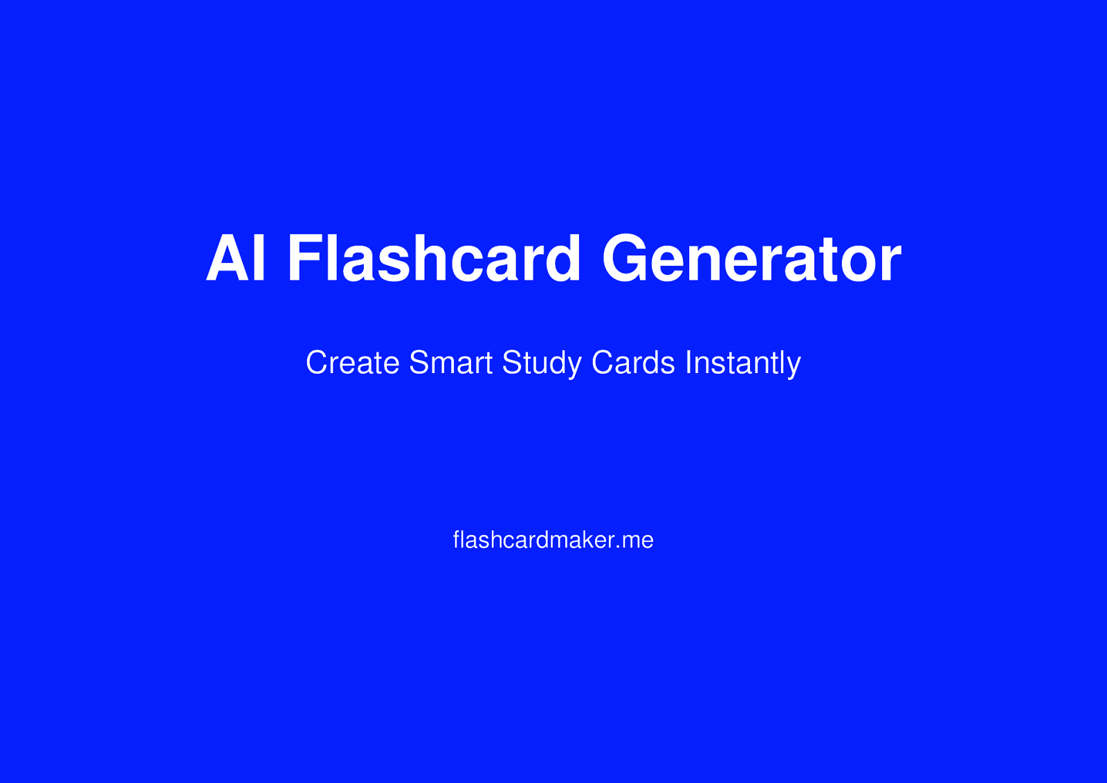 AI Flashcard Generator - Create Smart Study Cards Instantly by gongqing zhang