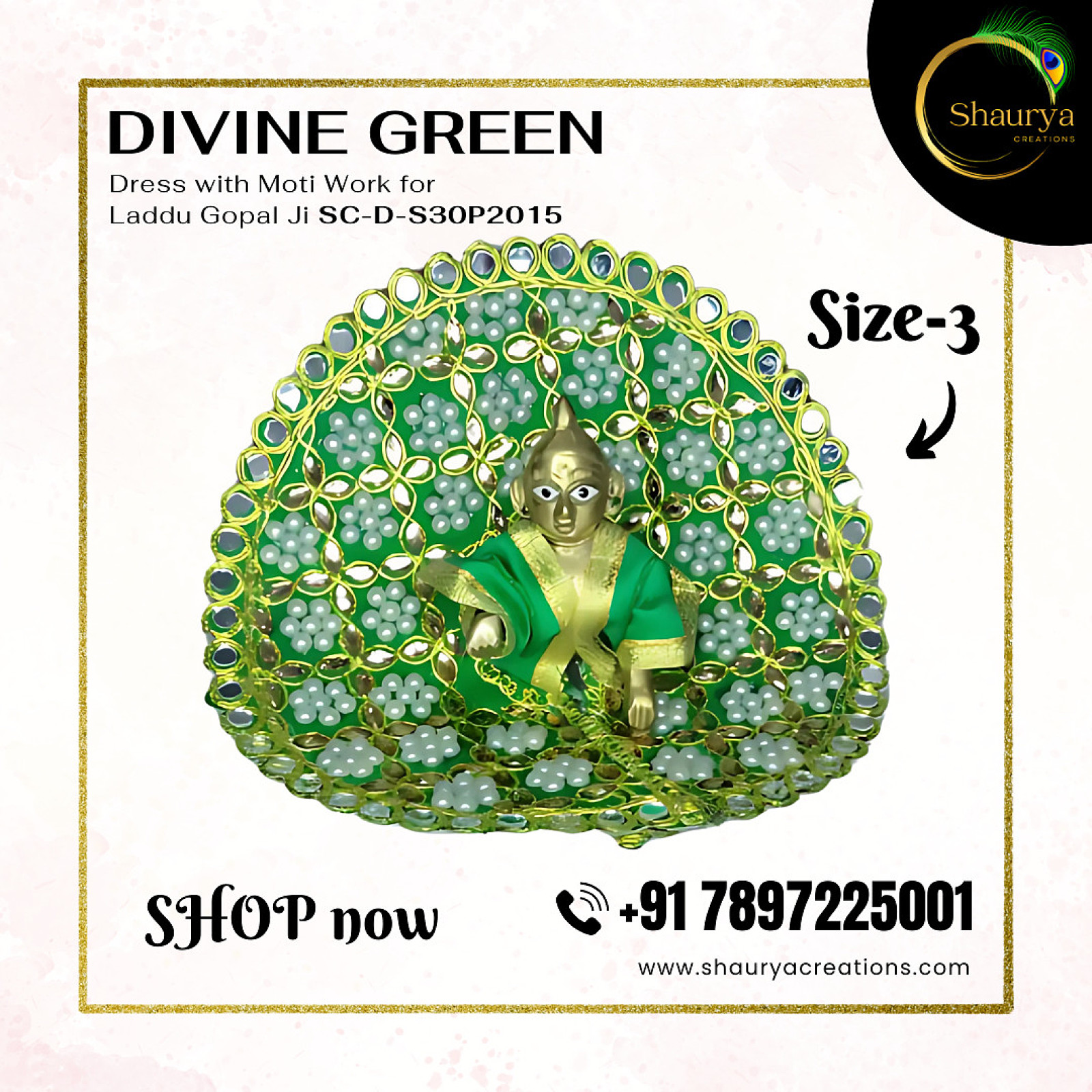 Divine Royalty: Moti Heavy Laddu Gopal Dress by Shaurya Creations