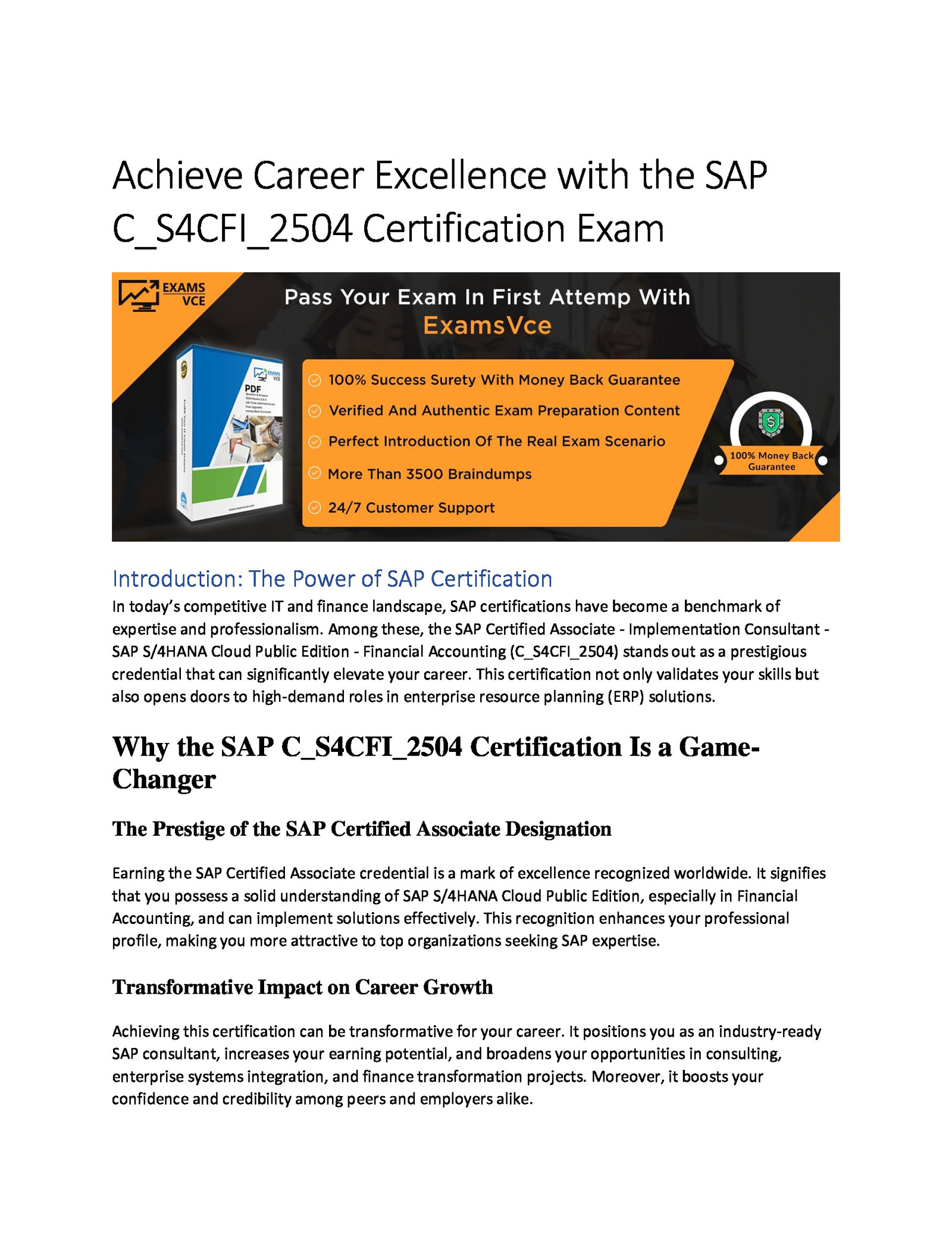 Ace Your SAP C_S4CFI_2504 Exam with Confidence!