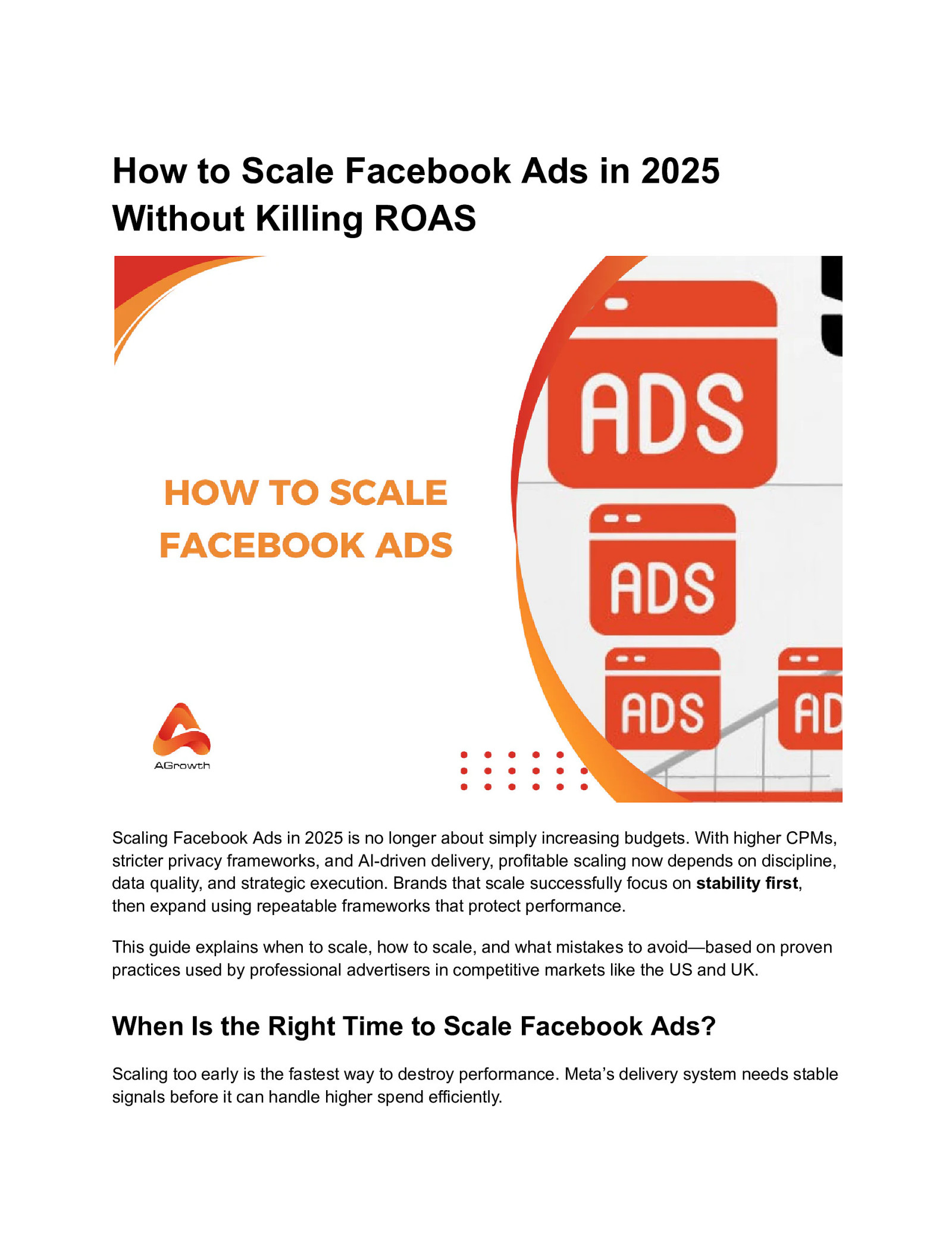How to Scale Facebook Ads in 2025 Without Killing ROAS
