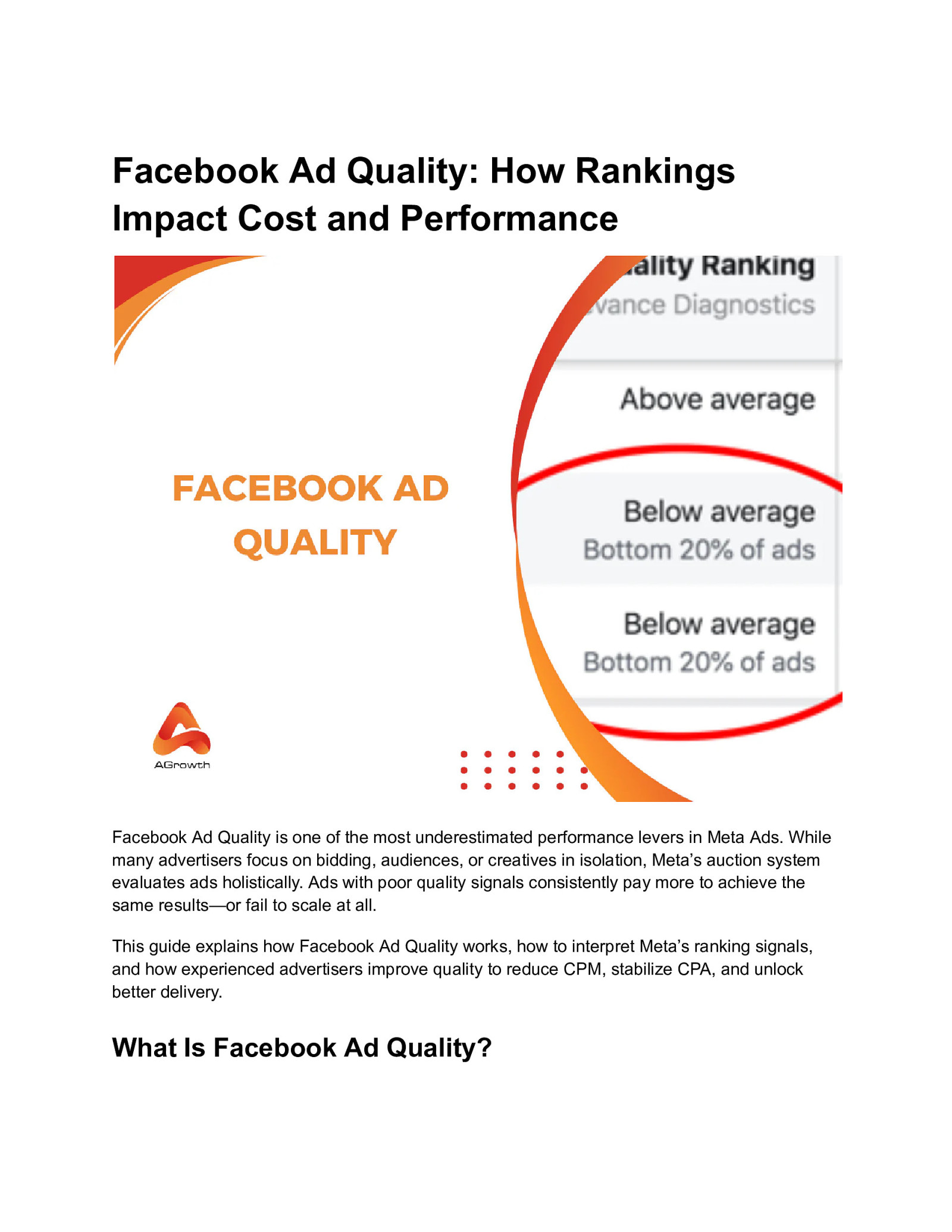 Facebook Ad Quality: How Rankings Impact Cost and Performance