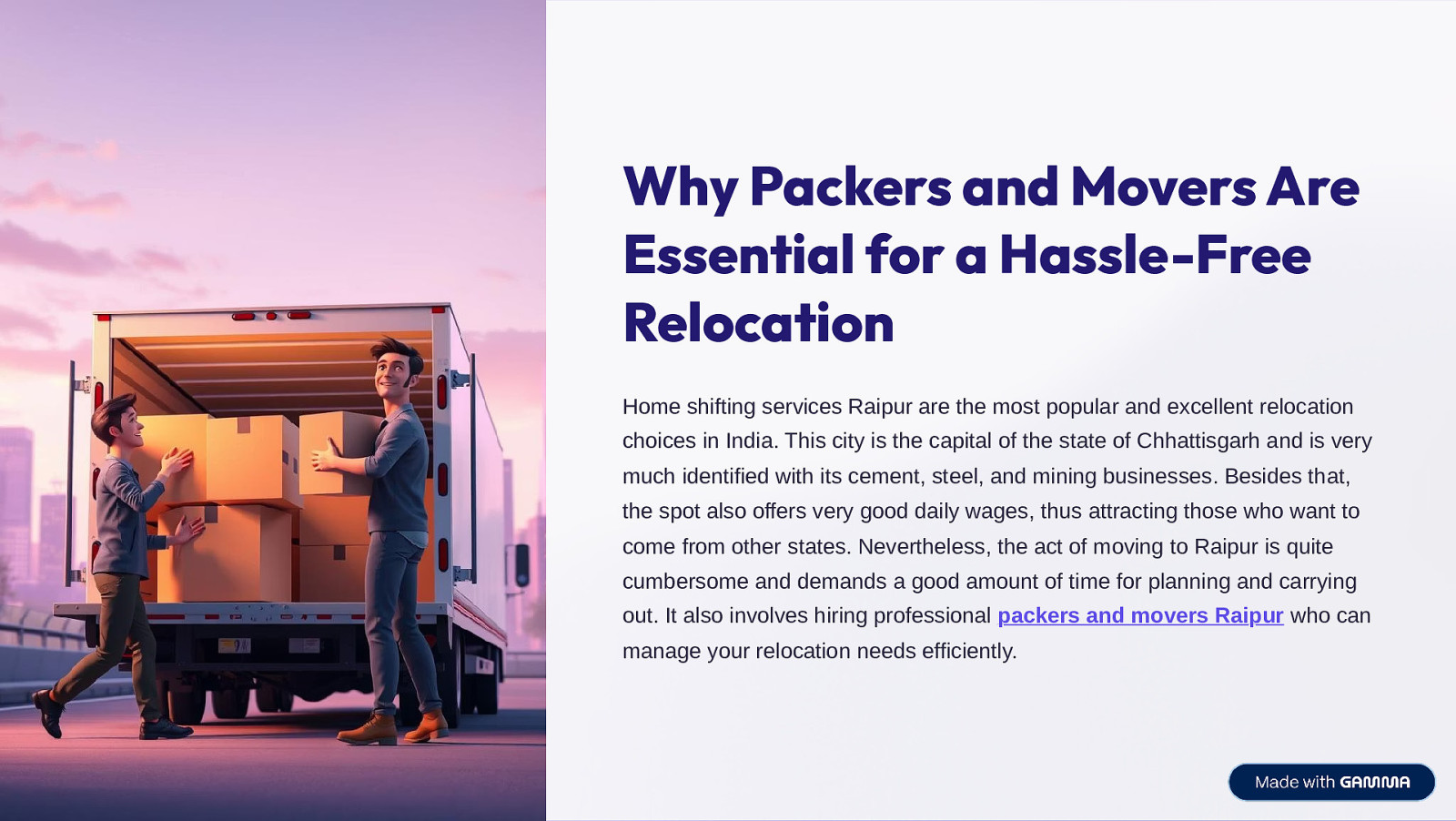 Shree Shyam Packers and Movers in Raipur is a service that customers can rely on by Anil Sharma