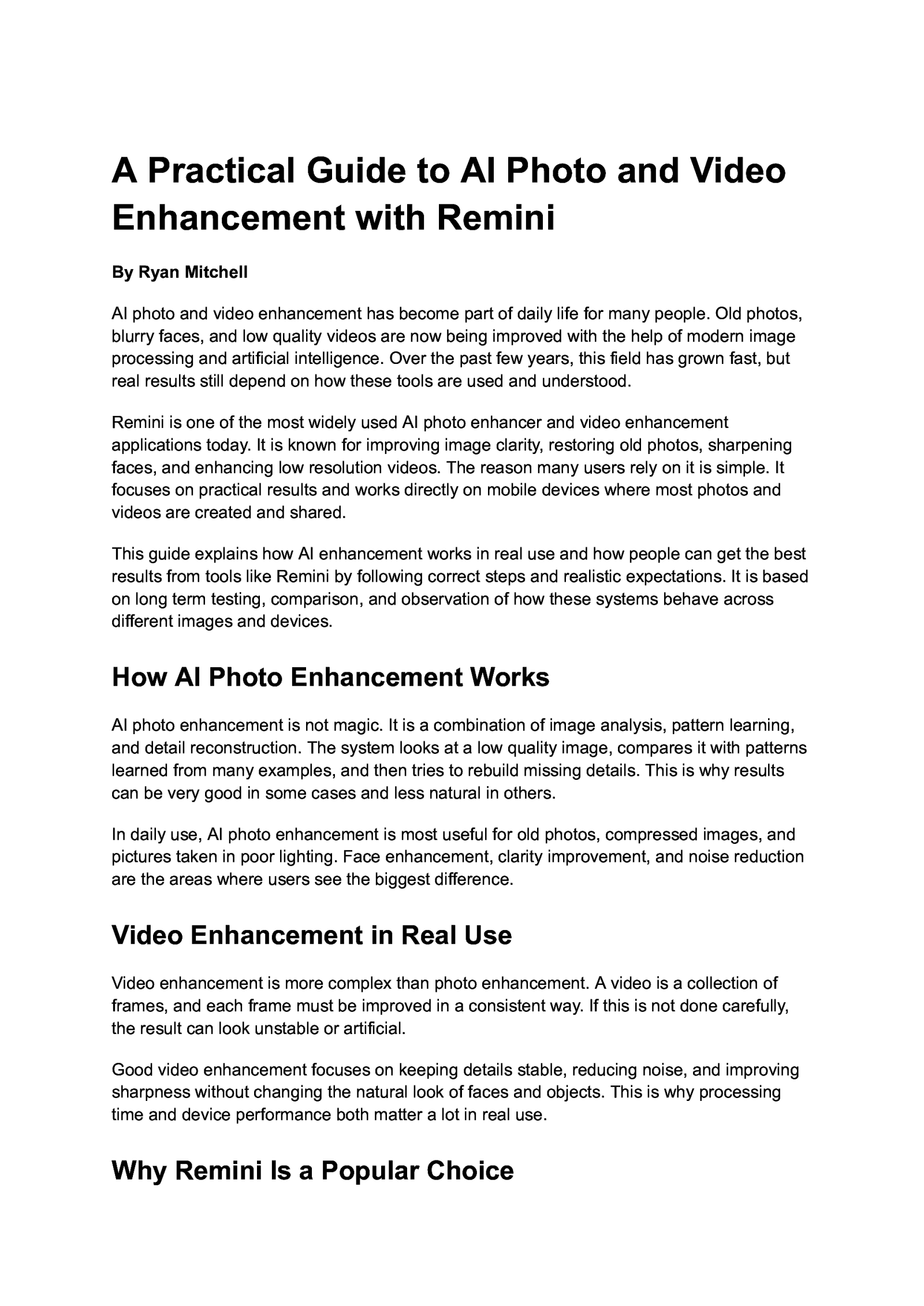How AI Technology is changing the way people editing their Photos with New AI Enhancer APK Remini