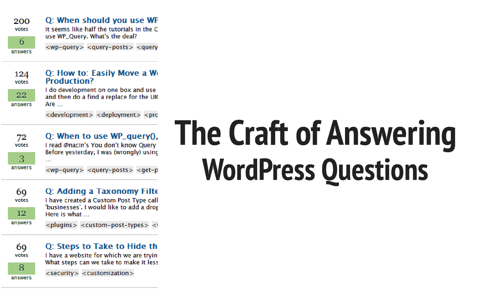 The Craft of Answering WordPress Questions