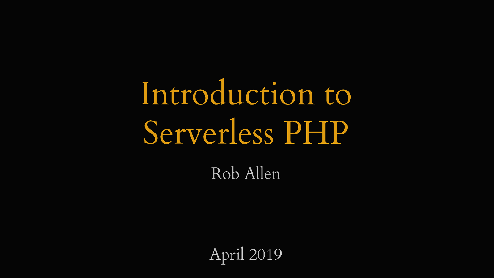 Introduction to Serverless PHP