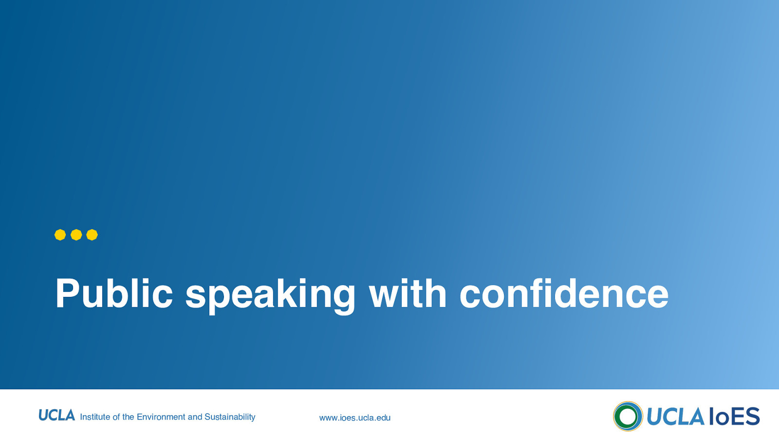 Public speaking with confidence