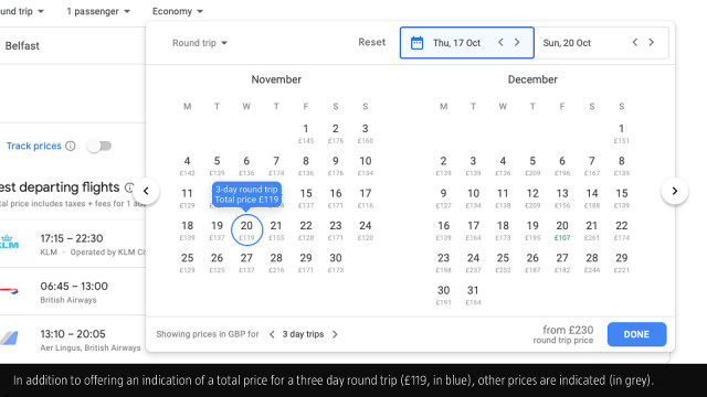 Pattern Library · Google Flights Date Picker