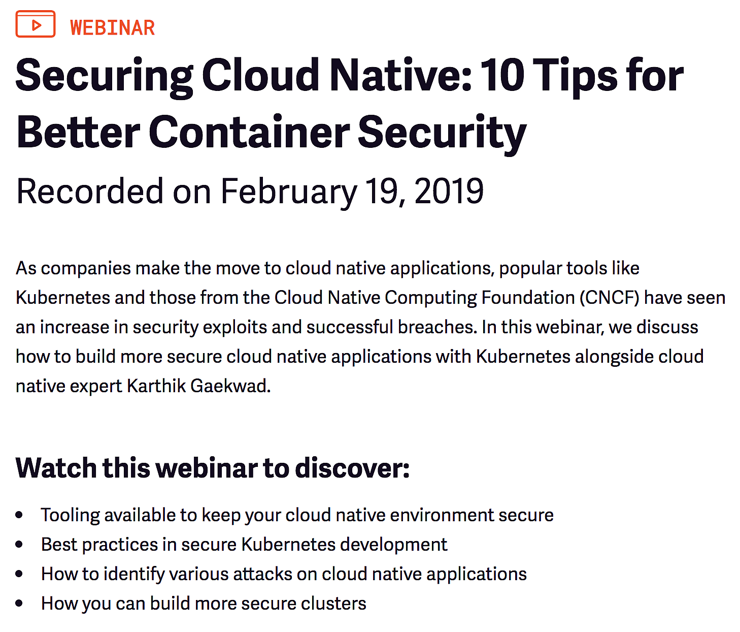 10 tips for Cloud Native Security