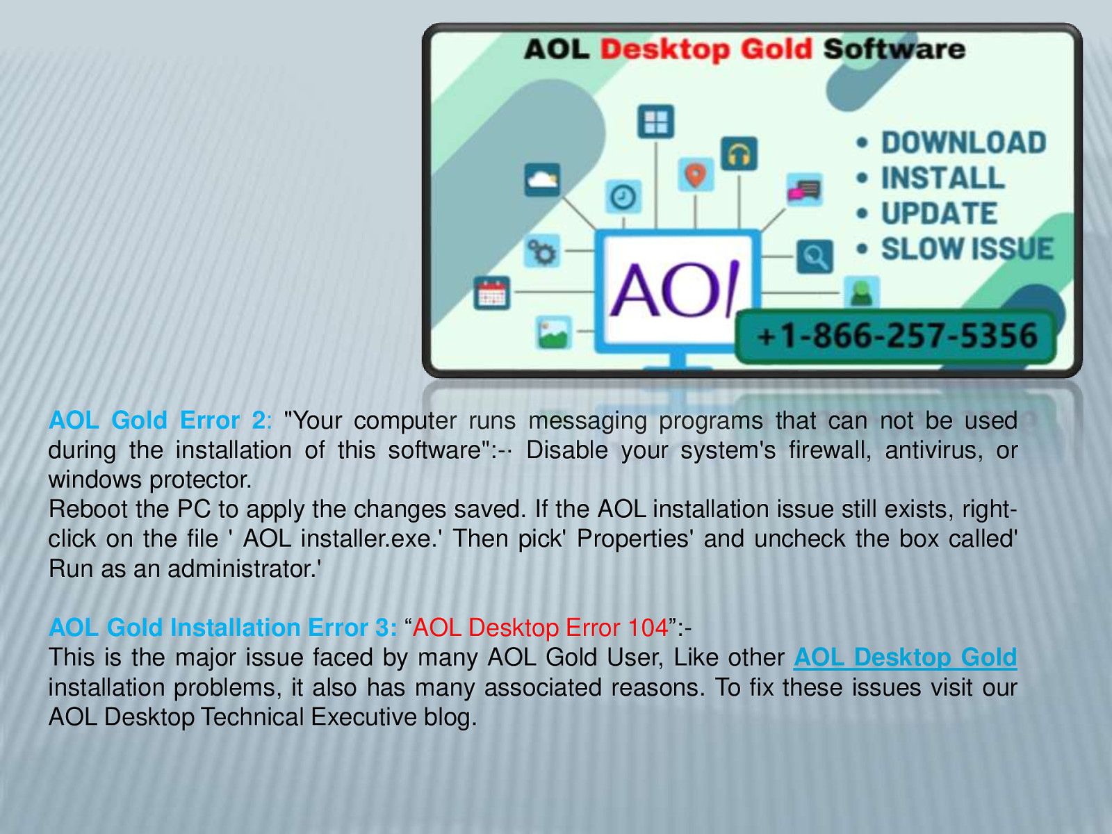 Fix Install Aol Desktop Gold 1 866 257 5356 Complete Guide