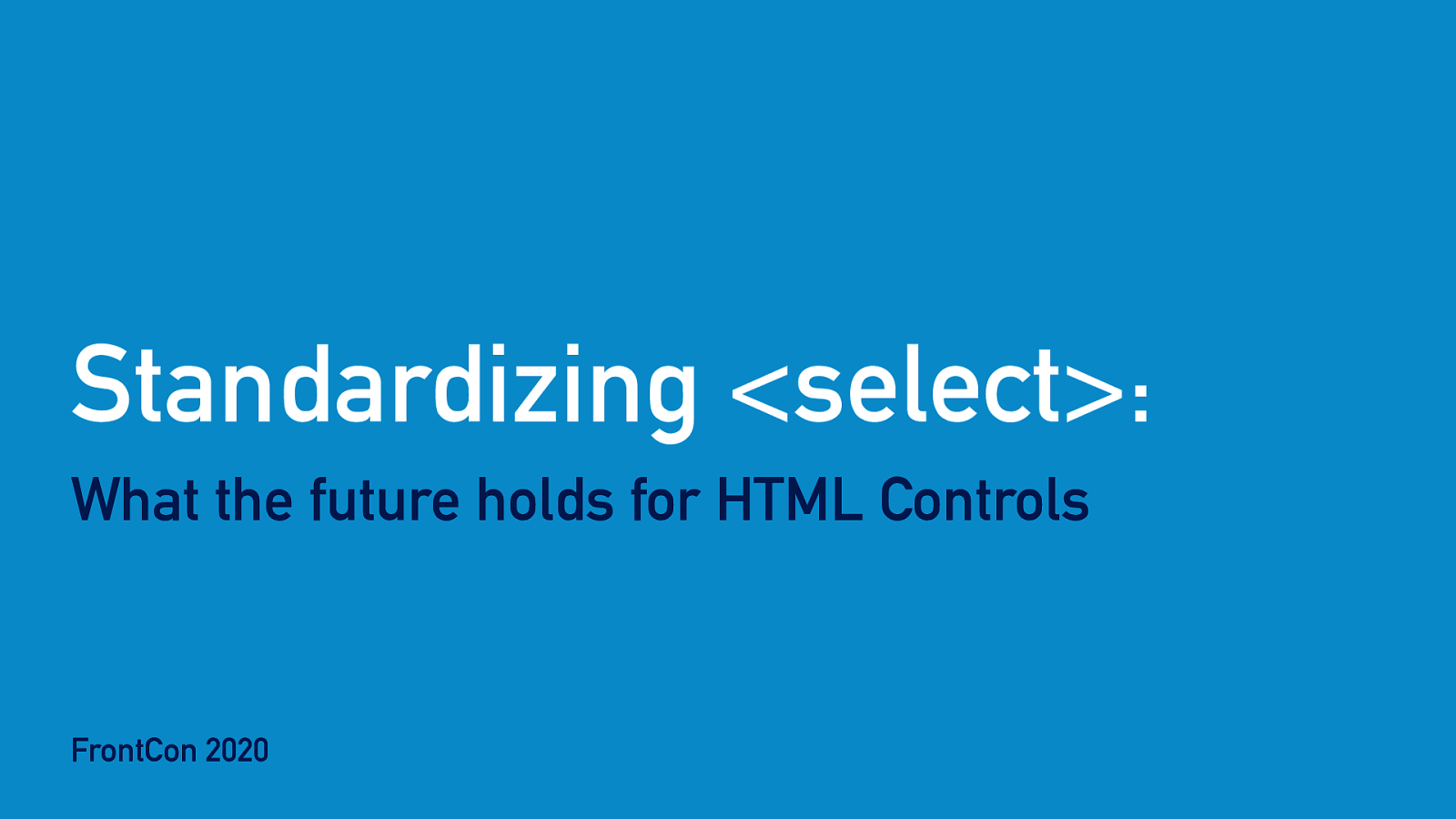 Standardizing <select>: What the future holds for HTML Controls