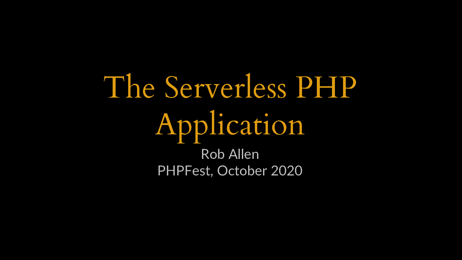 The Serverless PHP Application