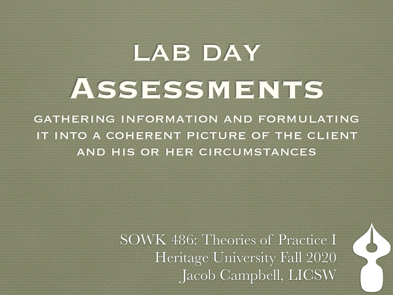 SOWK 486 Week 09: Assessments Continued