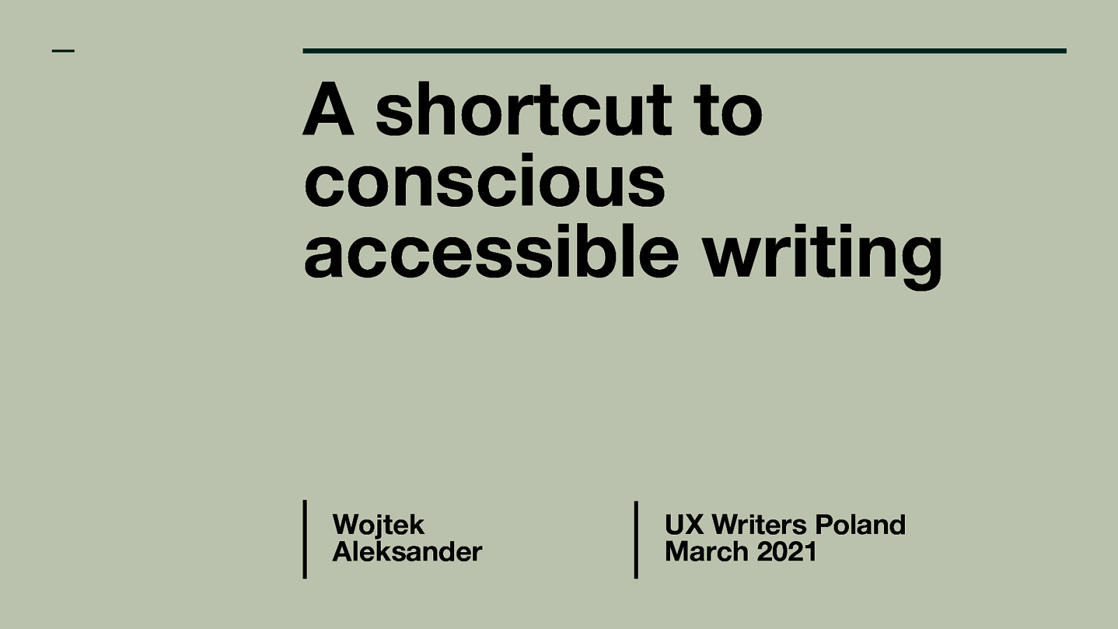 A shortcut to conscious accessible writing