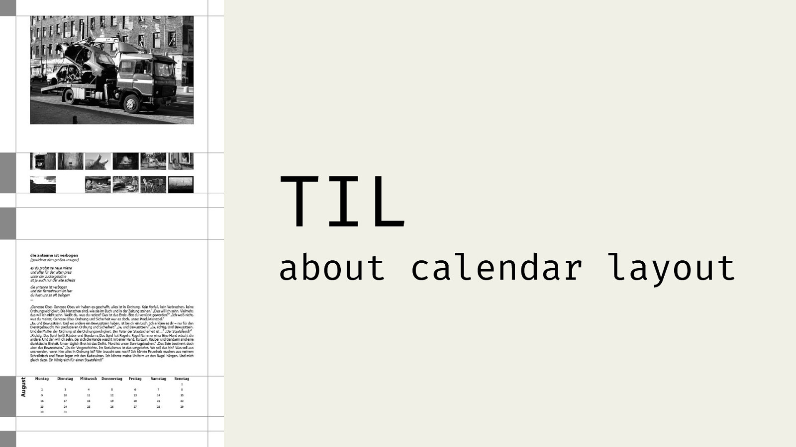 TIL about calendar layout
