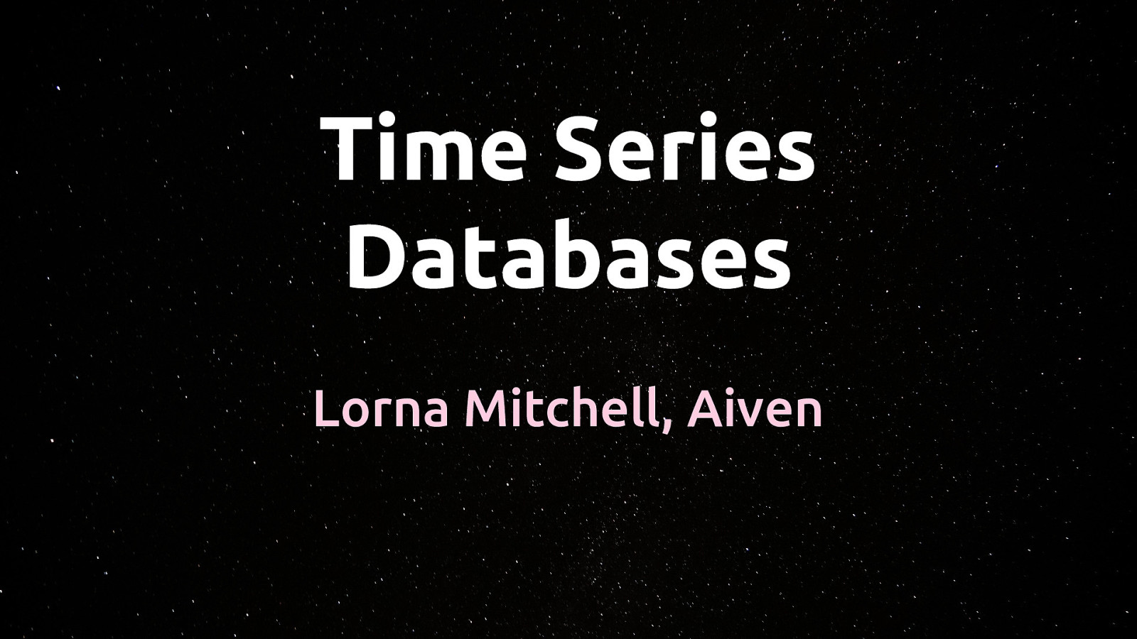 Introduction to Timeseries Databases