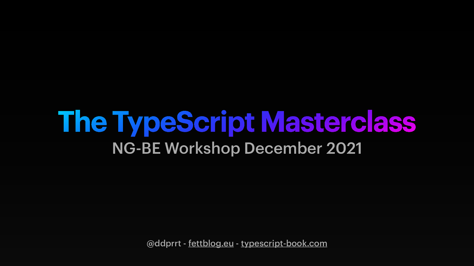 The TypeScript Masterclass