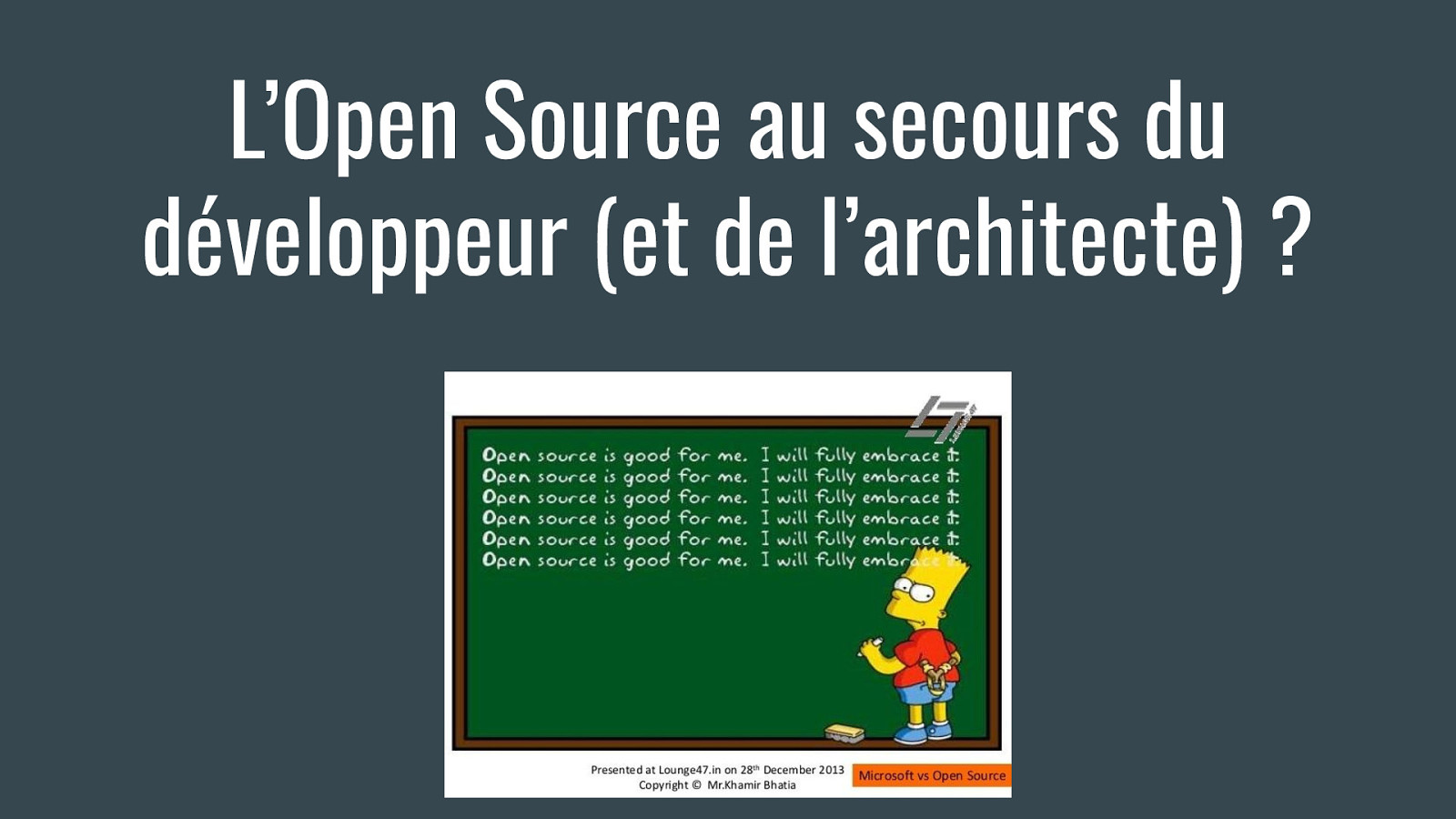 OpenSource : au secours du développeur… et de l’architecte !