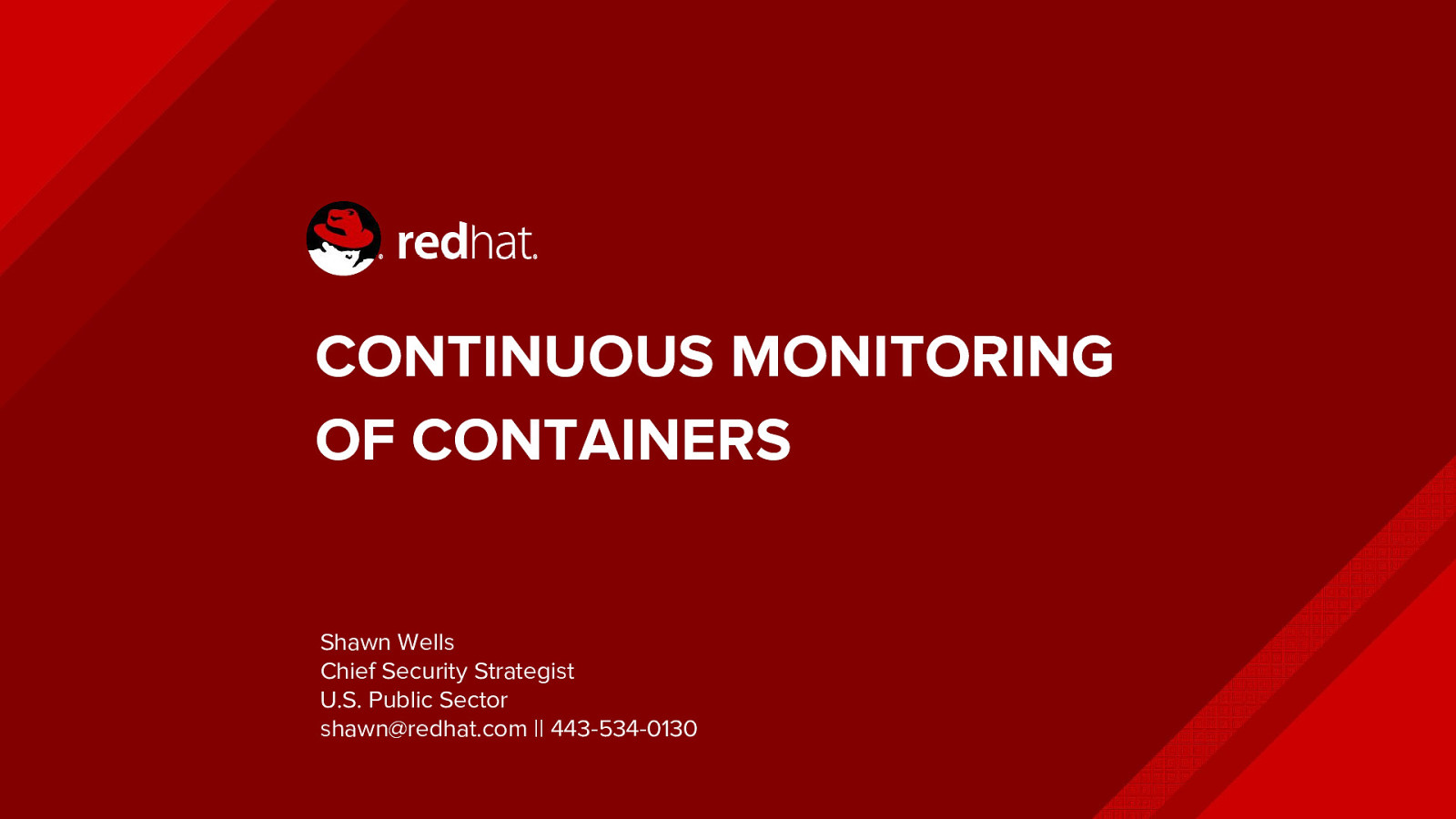 IRS Mini Summit on Continuous Monitoring of Containers
