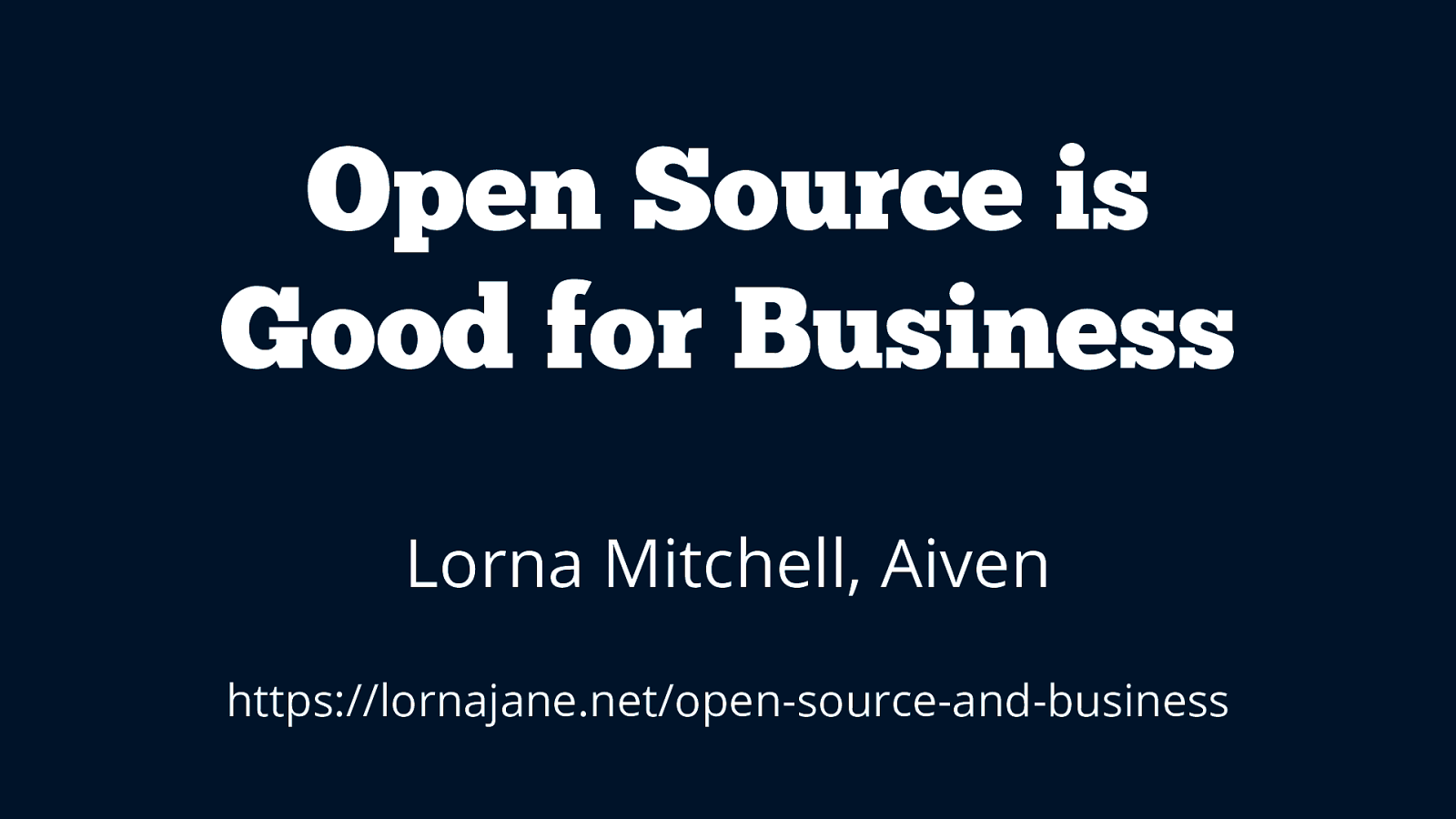 Open source is good for business