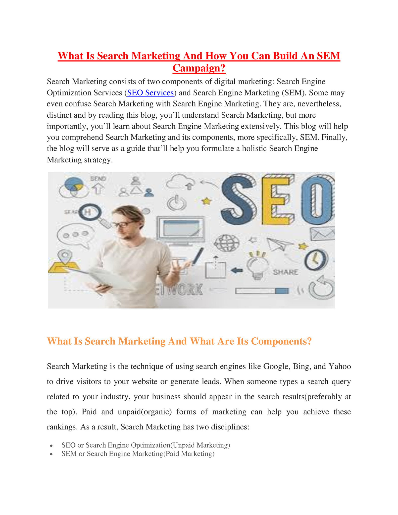 What Is Search Marketing And How You Can Build An SEM  Campaign?