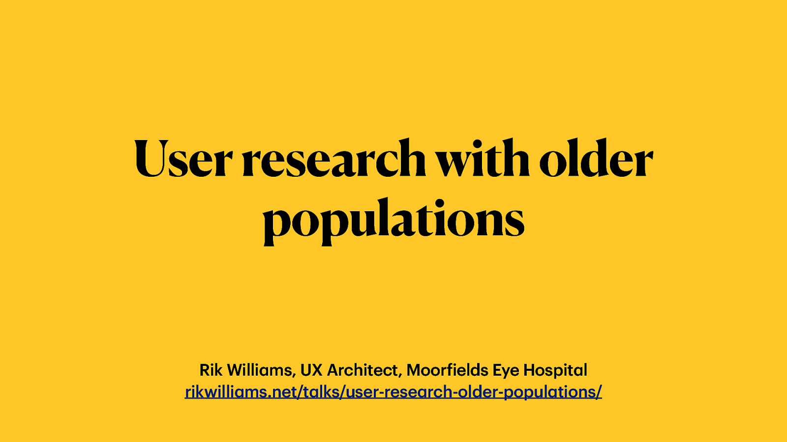 User research with older populations
