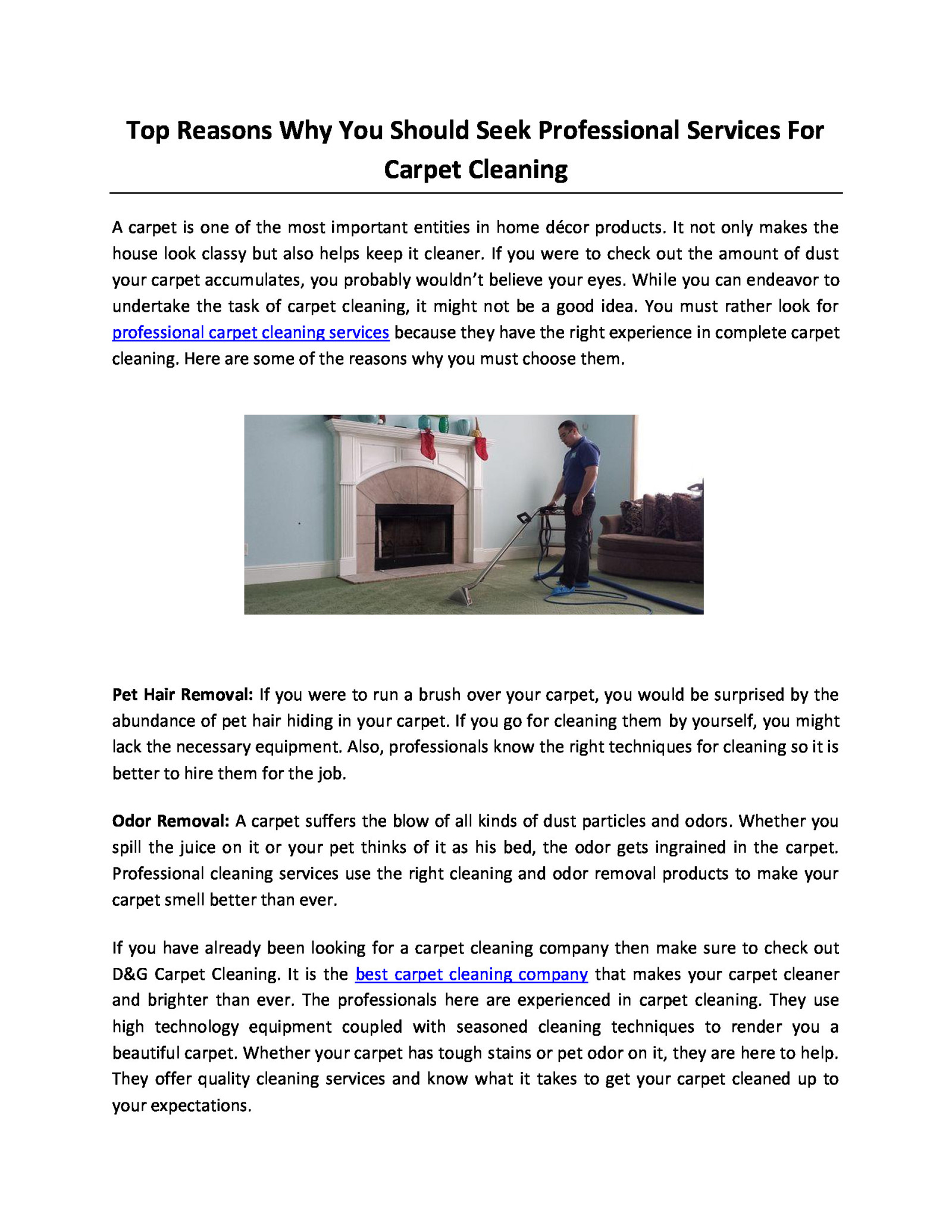 Top Reasons Why You Should Seek Professional Services For Carpet Cleaning