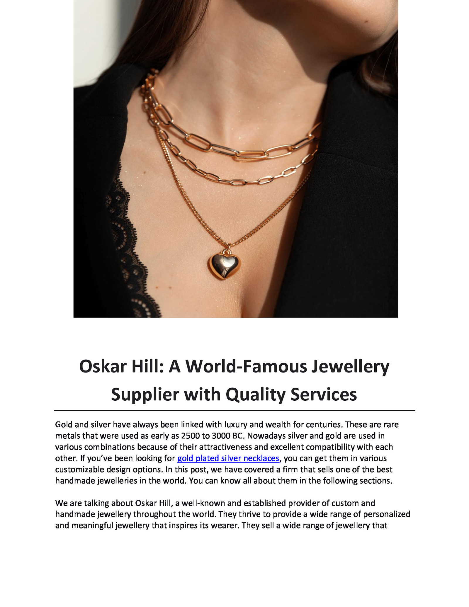 Oskar Hill: A World-Famous Jewellery Supplier with Quality Services