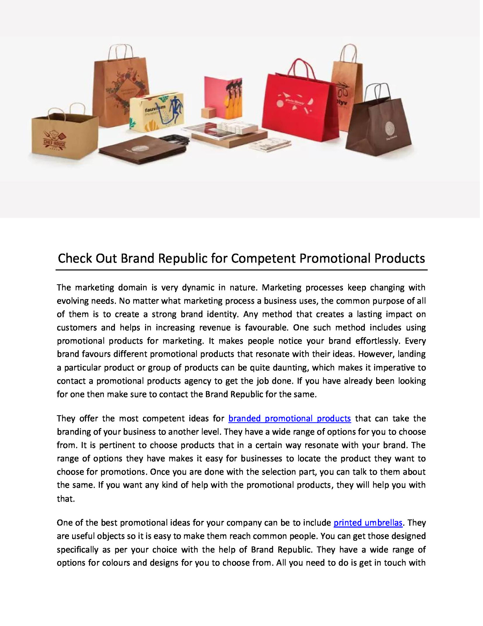 Check Out Brand Republic for Competent Promotional Products