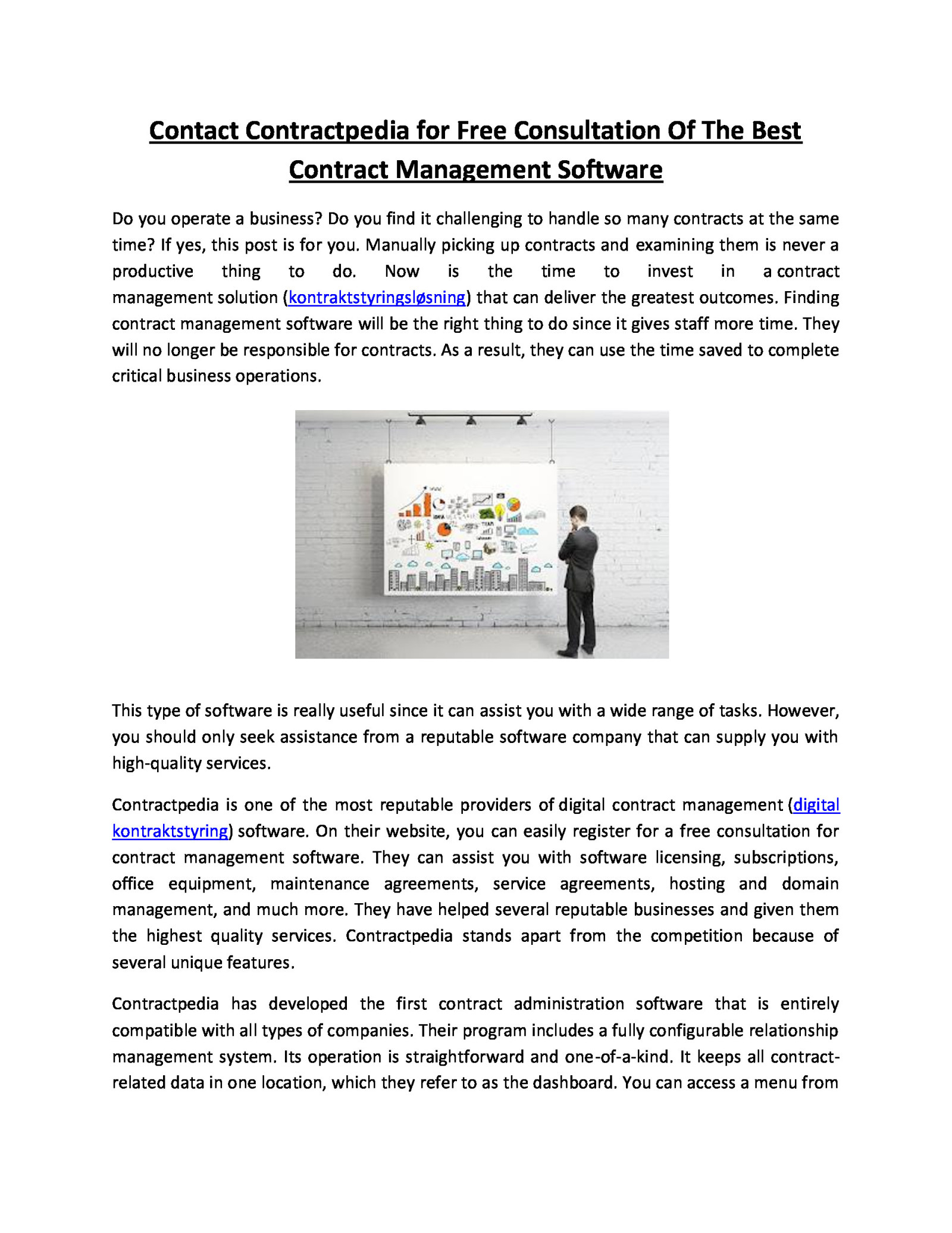 Contact Contractpedia for Free Consultation Of The Best Contract Management Software