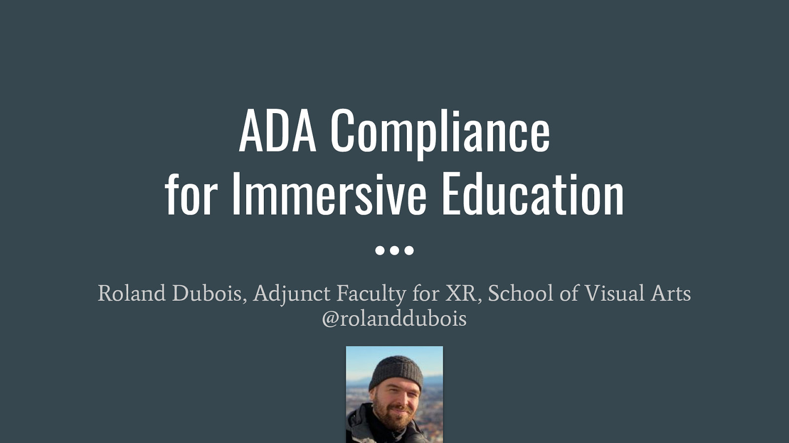 ADA Compliance for Immersive Education