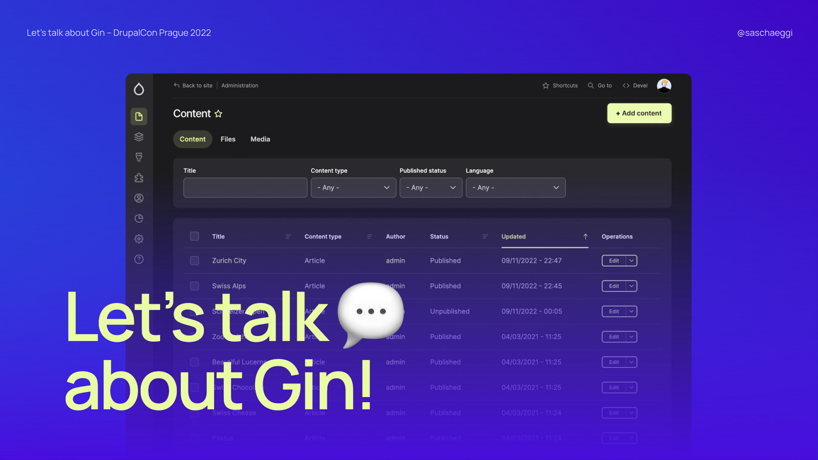 Let’s talk about Gin! by Sascha Eggenberger