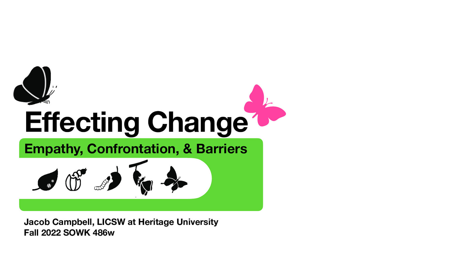 Fall 2022 SOWK 486w Week 13 - Effecting Change - Empathy, Confrontation, & Barriers New