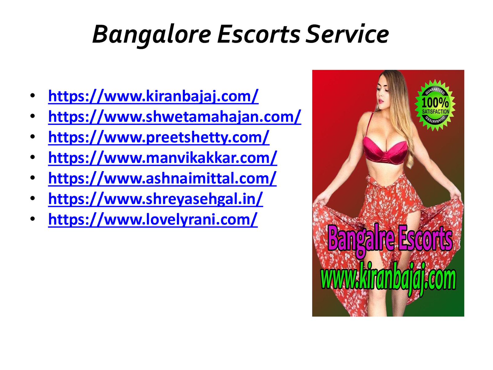 Indian Escorts Bangalore