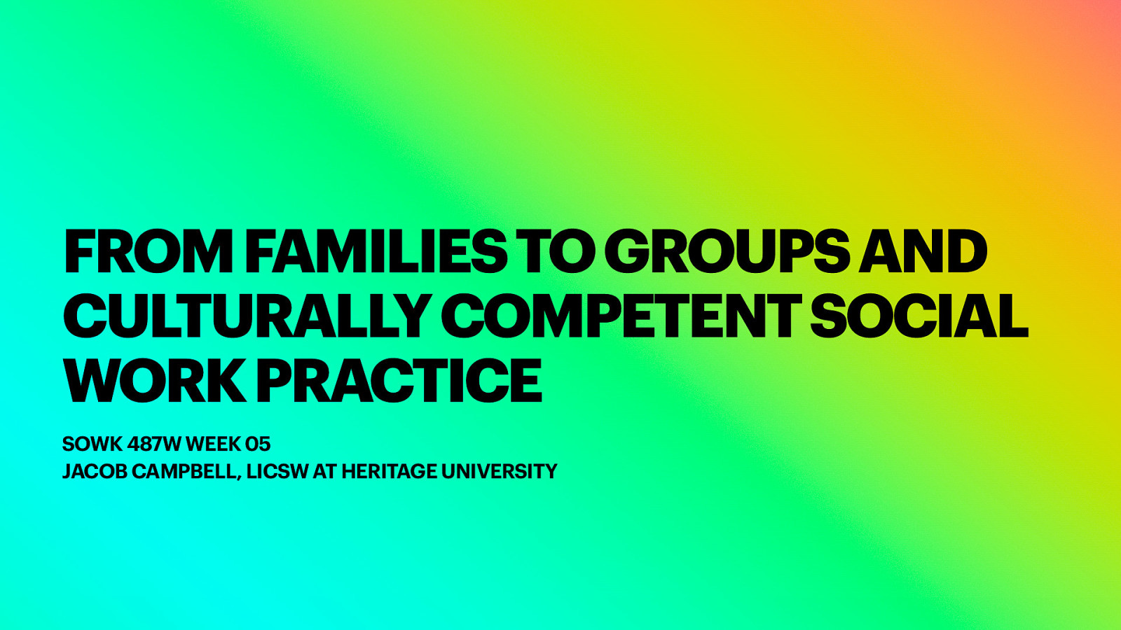 Spring 2023 SOWK 487w Week 05 - From Families to Groups and Culturally Competent Social Work Practice