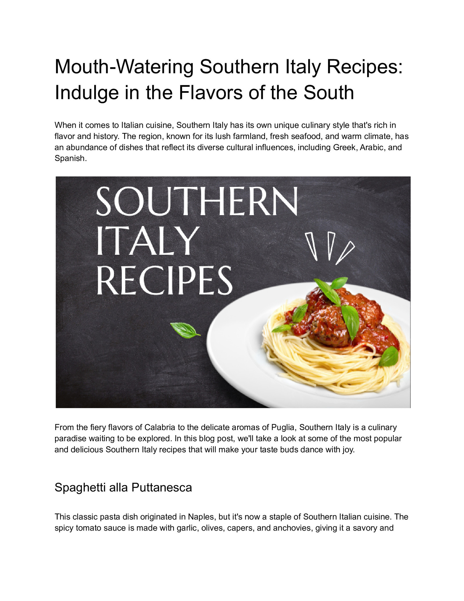 Southern Italy Recipes