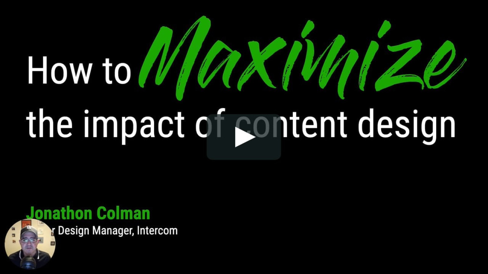 Plenary session: How to maximize the impact of content design