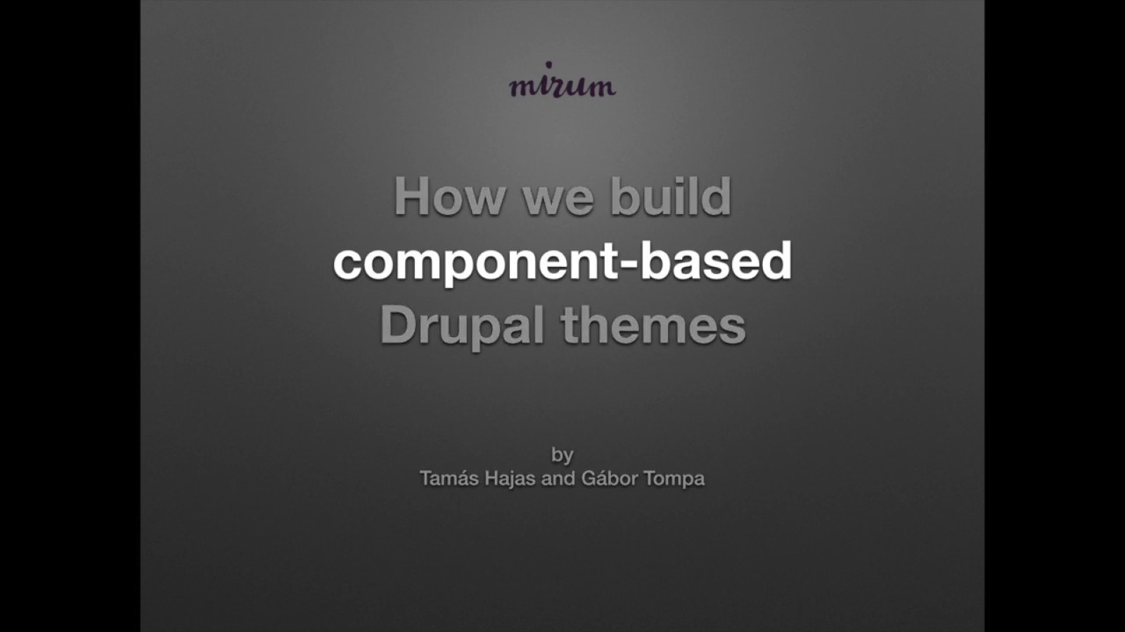 How we build component-based Drupal themes