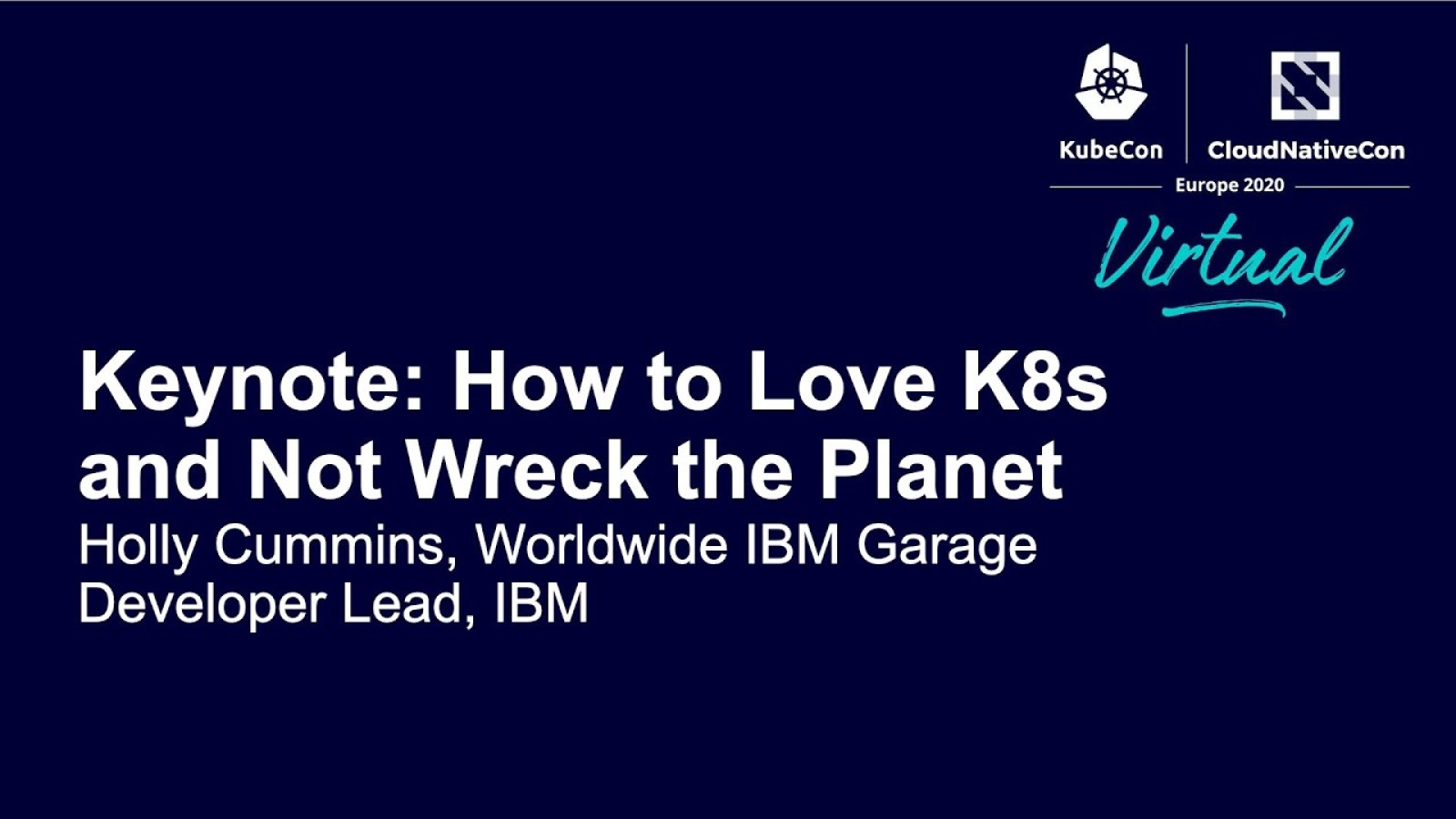 How to Love K8s and Not Wreck The Planet (keynote)