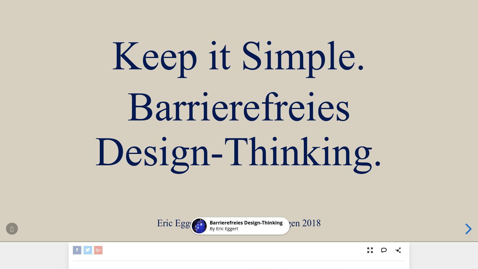 Keep it simple. Barrierefreies Design-Thinking.
