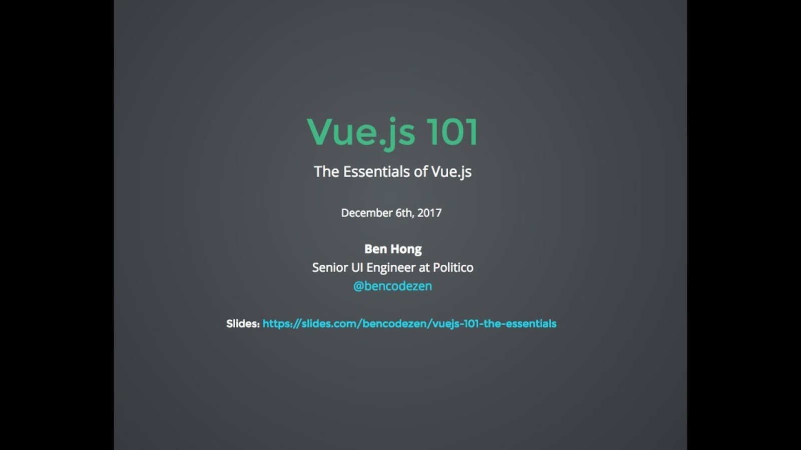 Vue.js 101 - The Essentials