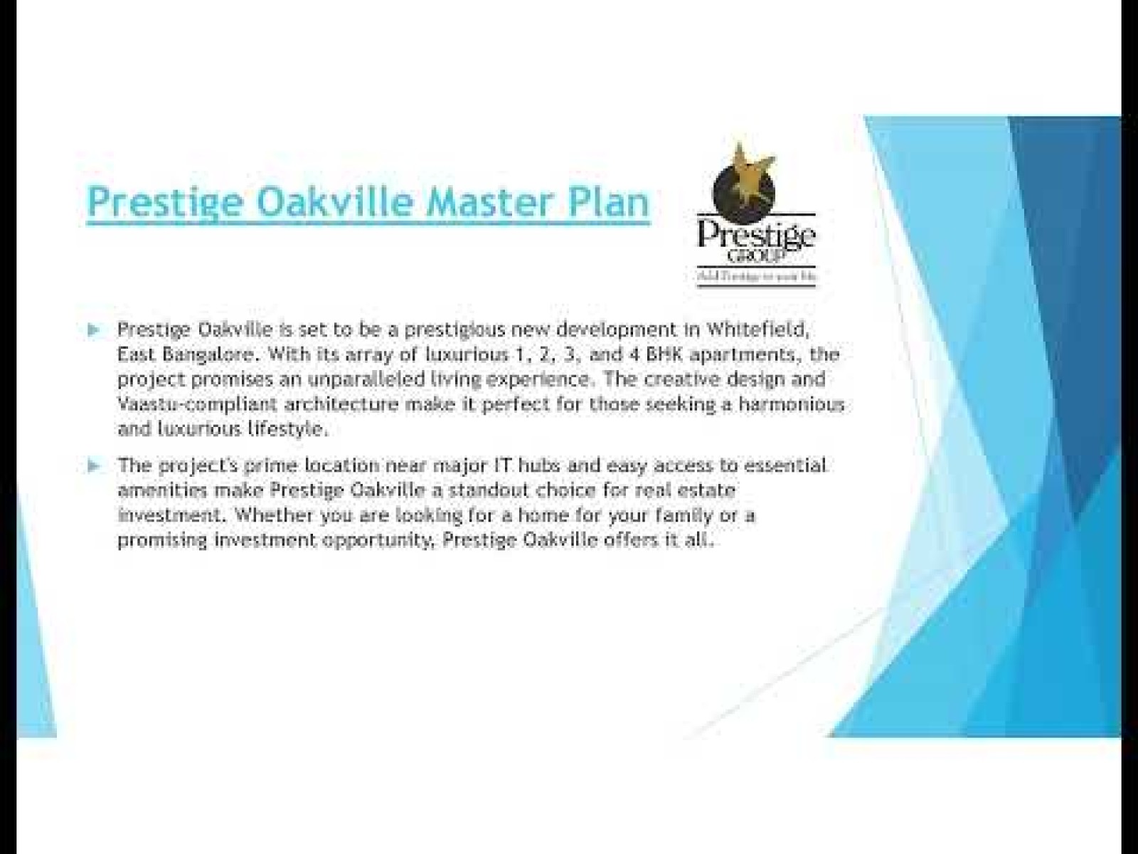 A World of Luxury Awaits You at Prestige Oakville: Discover Whitefield’s Premier Residential Community