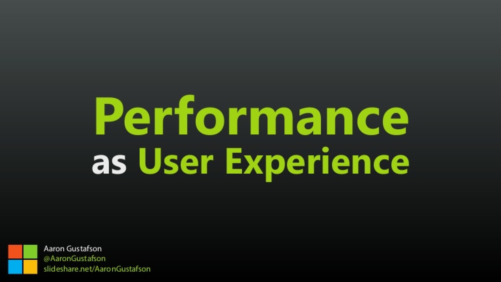 Performance as User Experience