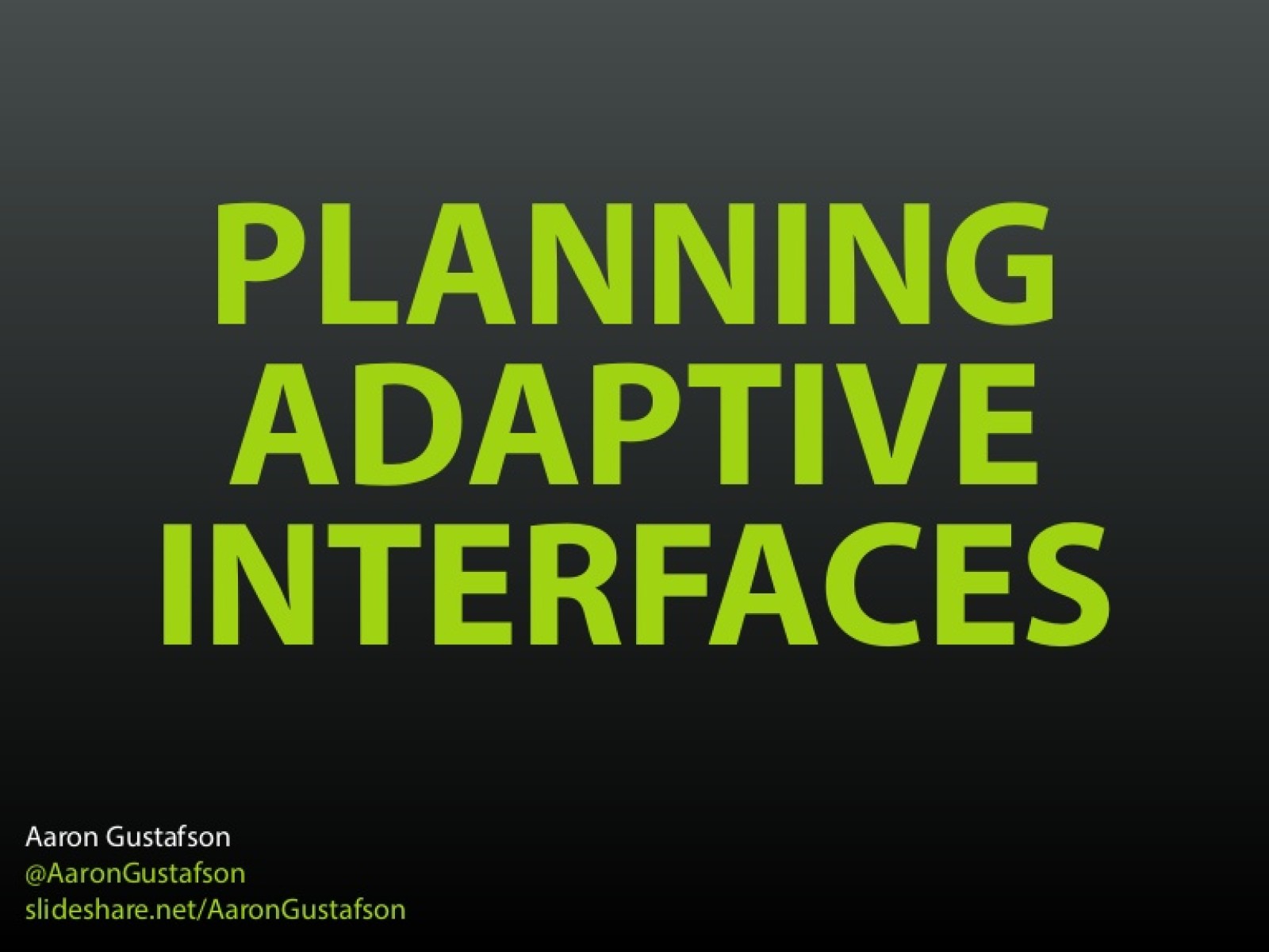 Planning Adaptive Interfaces [Workshop]