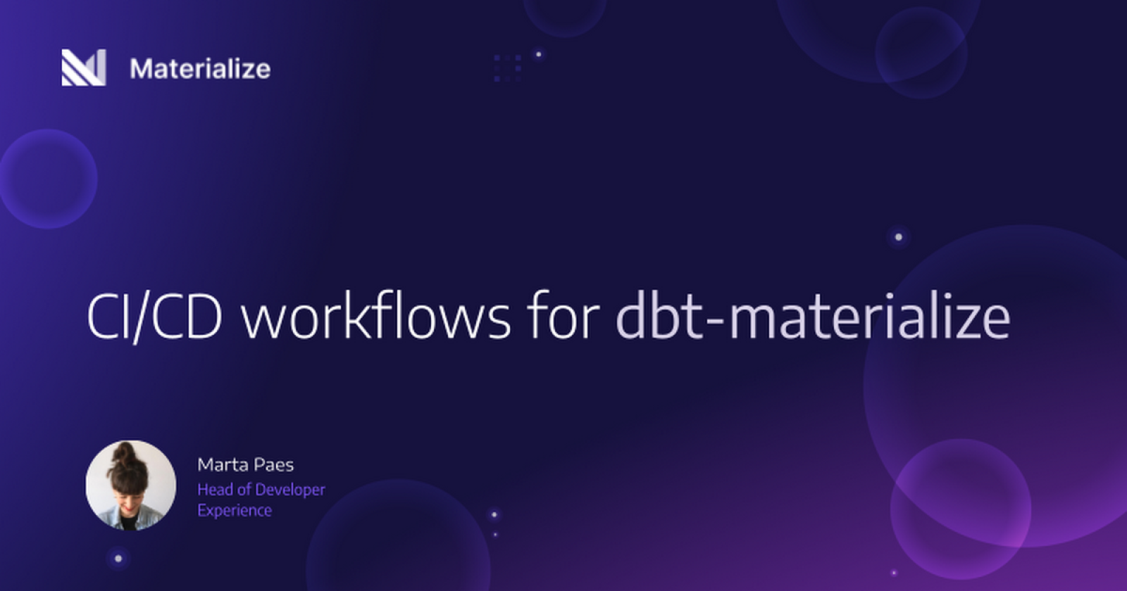 CI/CD workflows for dbt+Materialize